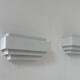 Pair of vintage wall lights, matte white metal, France 1980
