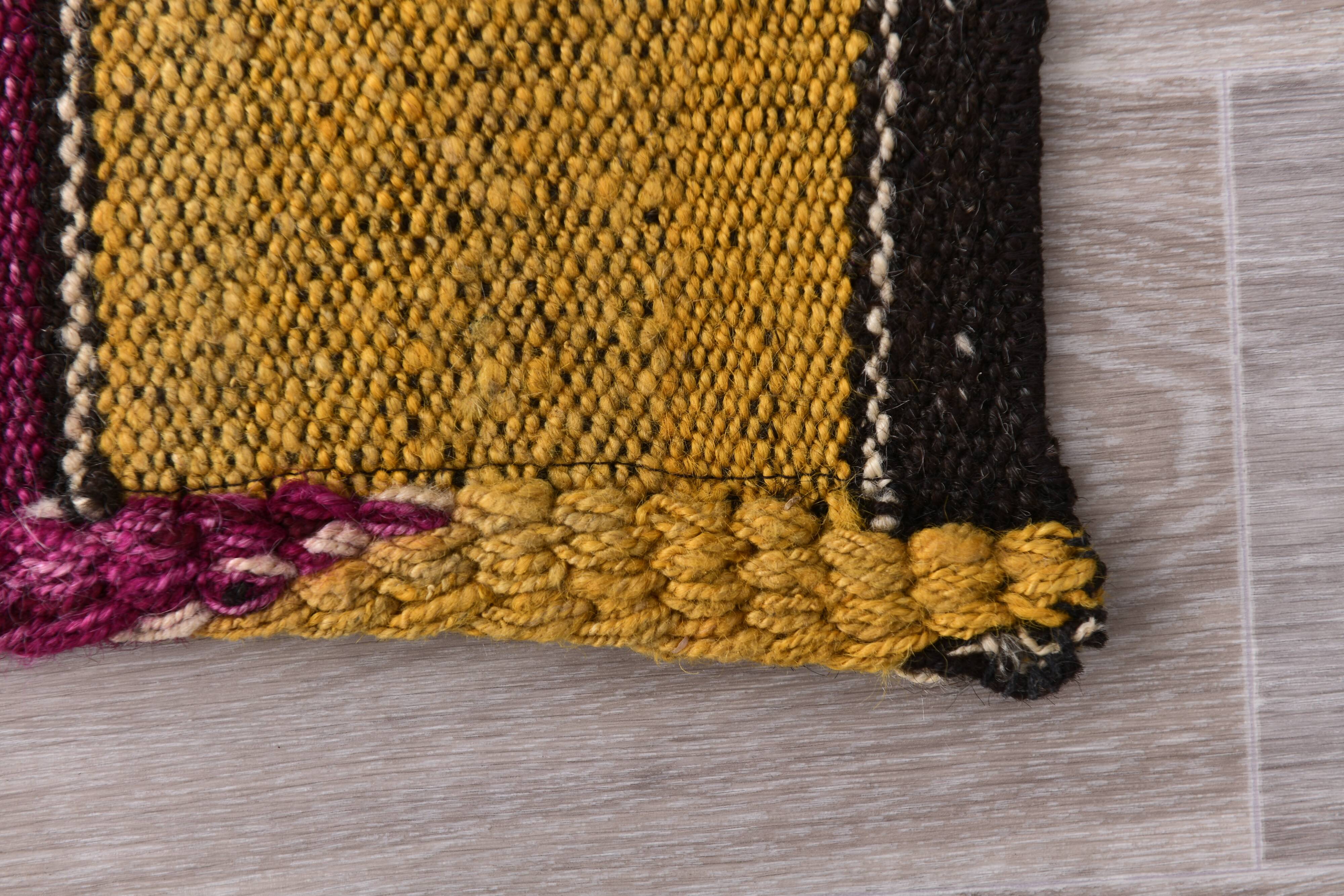 2x8 Purple Orange Kilim Runner Rug 71x24Cm