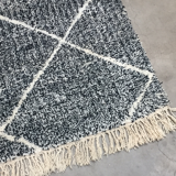 Carpet in wool gray mottled diamonds beni ouarain 250x172cm