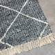 Carpet in wool gray mottled diamonds beni ouarain 250x172cm