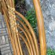 Rattan and leather headboard 140cm vintage 1970