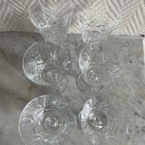 Saint Louis Camargue style palmette crystal stemmed glasses