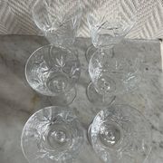 Saint Louis Camargue style palmette crystal stemmed glasses
