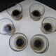 Set of 6 cuts in smoked glass vintage 70s