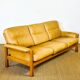 Complete camel leather lounge set from the 1960s.
