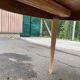 Round extendable dining table stripped in cherry wood Louis XVI René Trotel 1