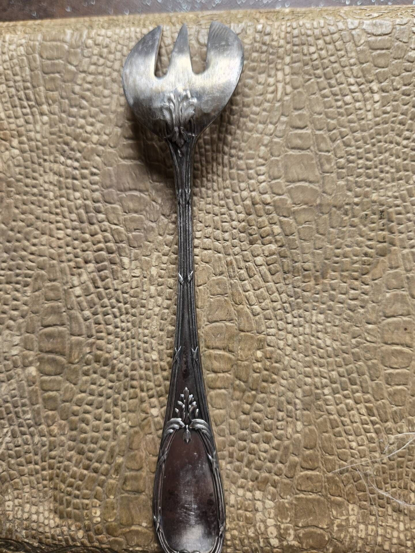Set of 12 Art Nouveau cake/dessert forks - Silver-plated metal