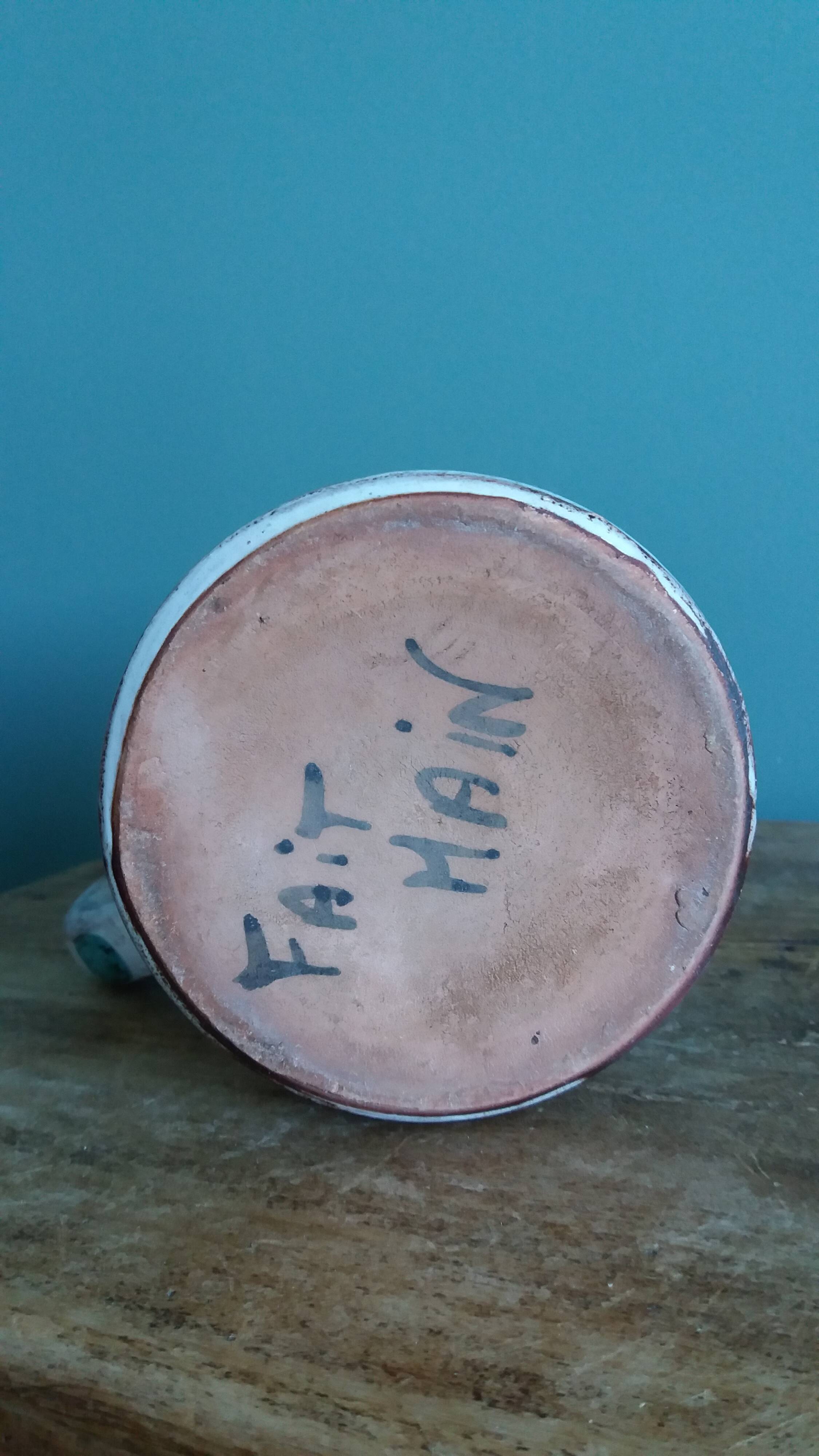 Decorative pitcher with thistle by Etienne Daniel, Vallauris