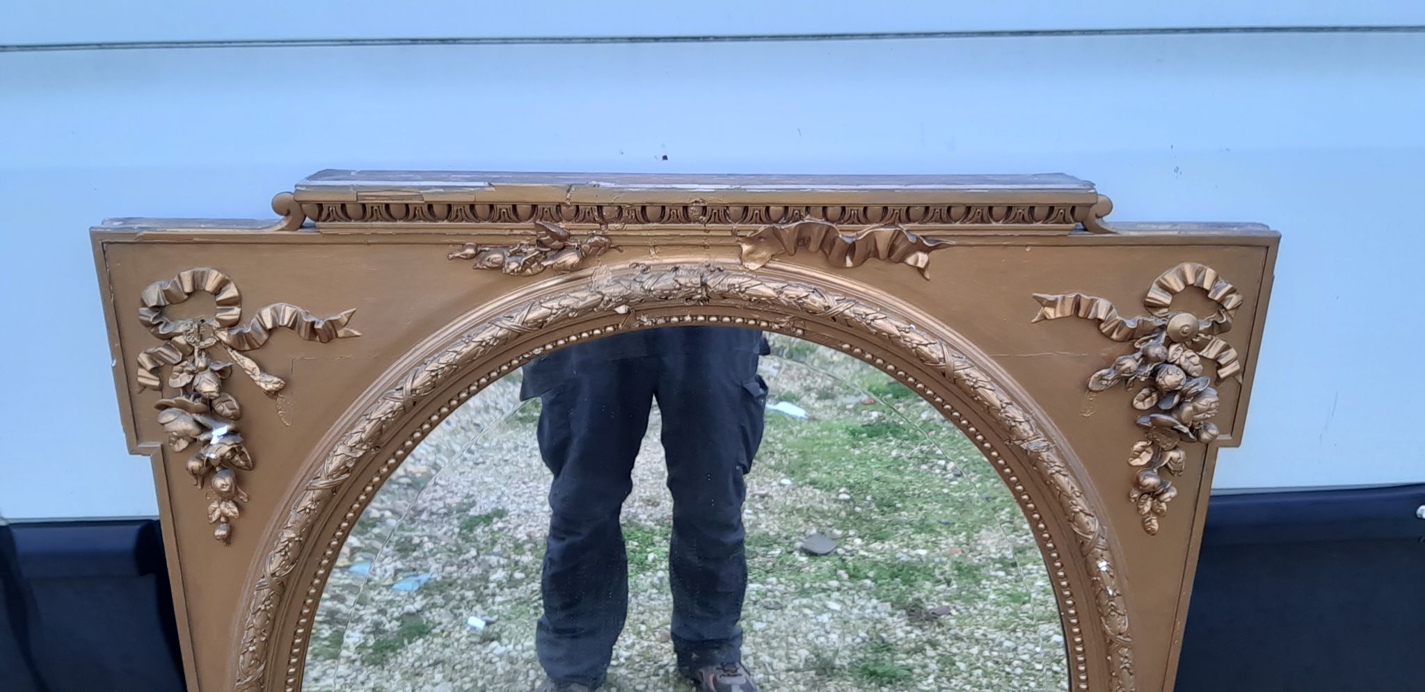 Miroir bois et stuc doré 19 éme