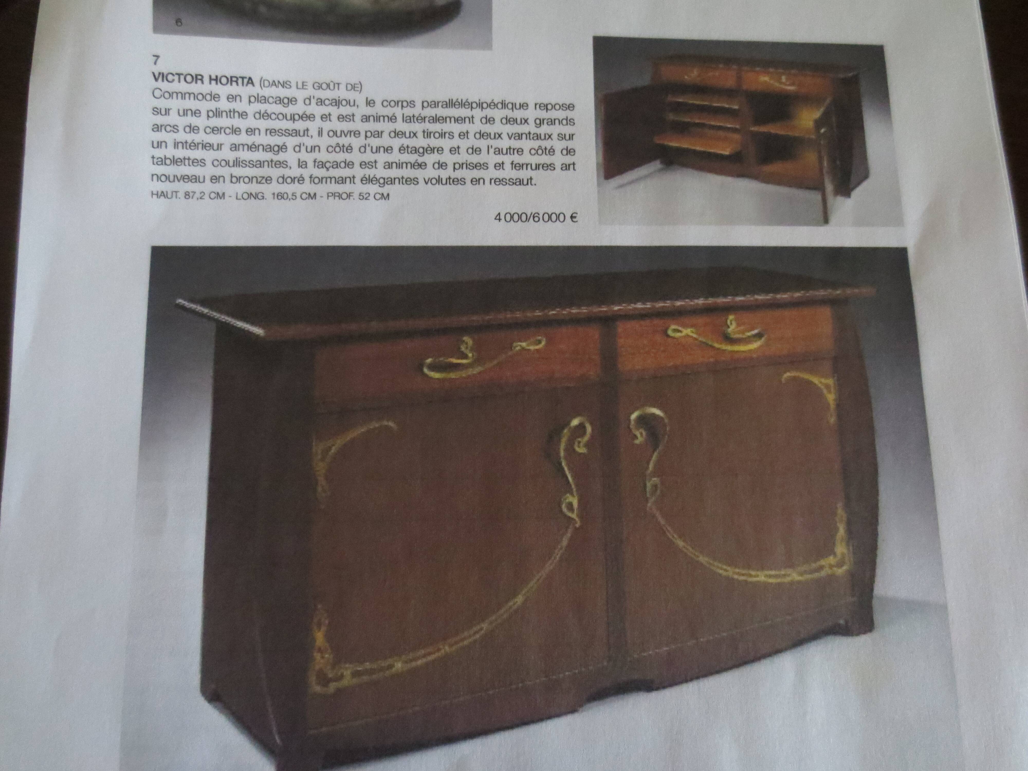 Buffet Art nouveau dans le gout de Victor Horta