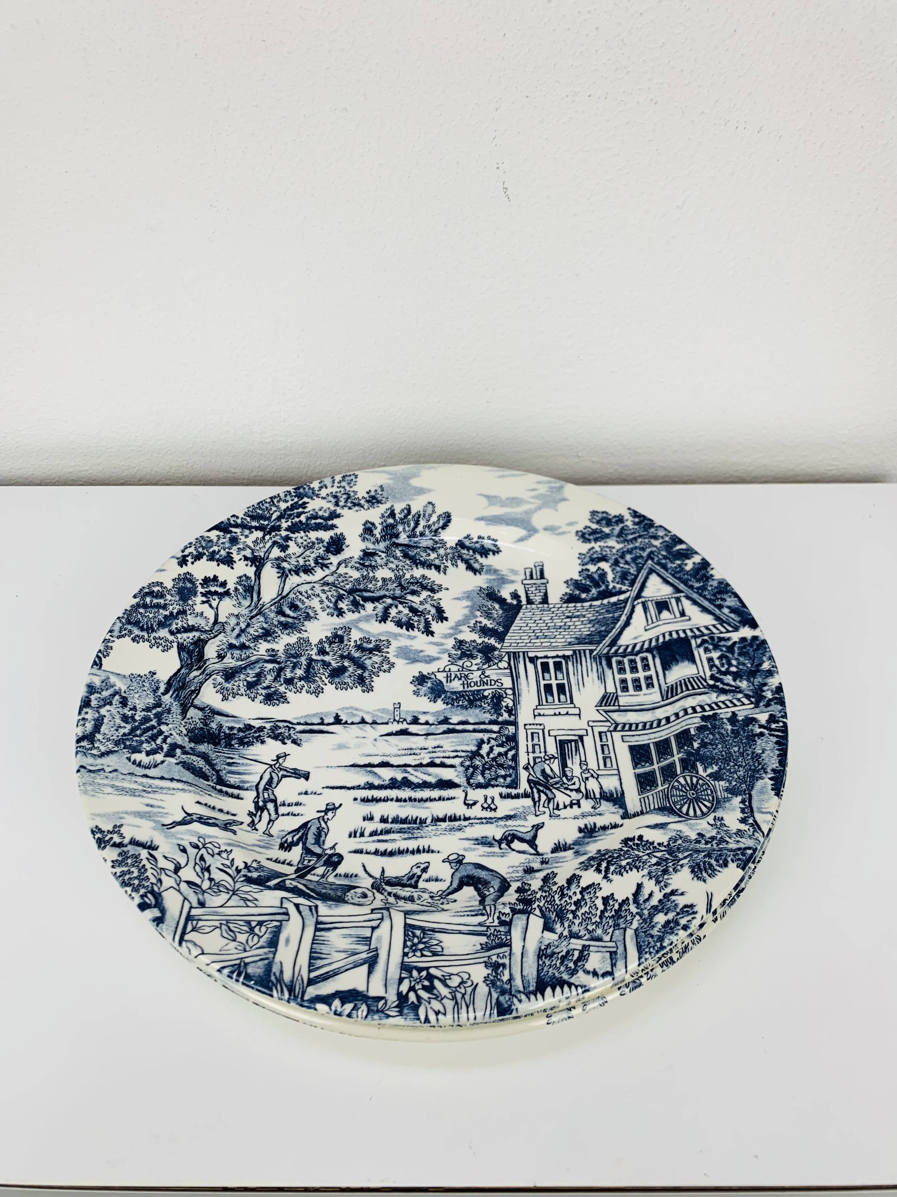 4 English ironstone dinner plates