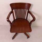 Antique oak office armchair