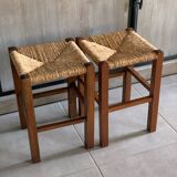 Wood and straw stools