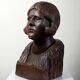 bust of a woman in solid wood carved with a gouge, 19th century
