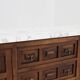 Buffet brutaliste espagnol en bois massif et marbre