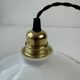 Antique lace-work pendant light in vintage opal, 24.5 cm
