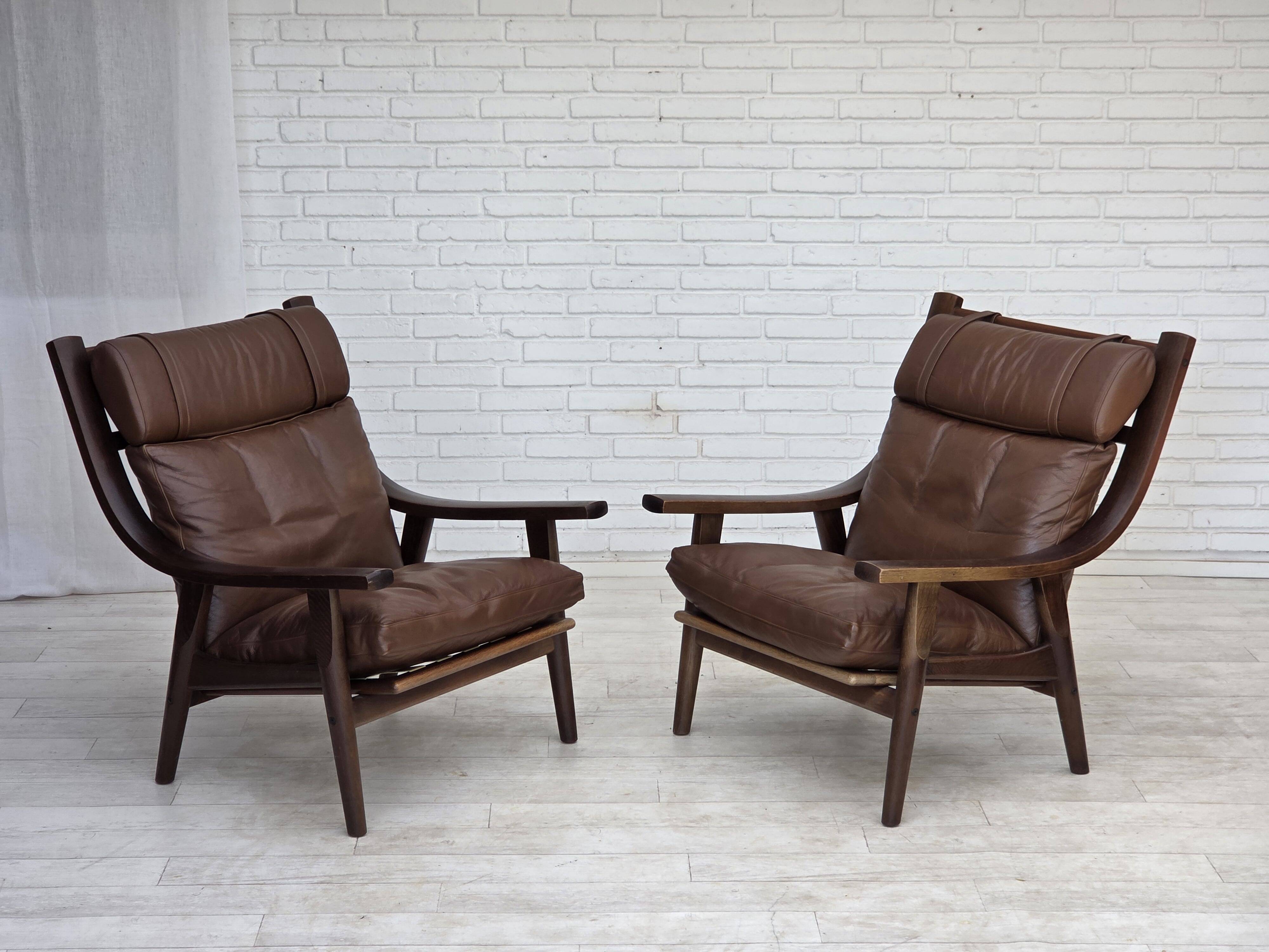 1970s, Danish design by H.J.Wegner, highback armchair, model GE530.