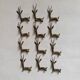 12 bronze and brass knife rests, African art, gazelles
