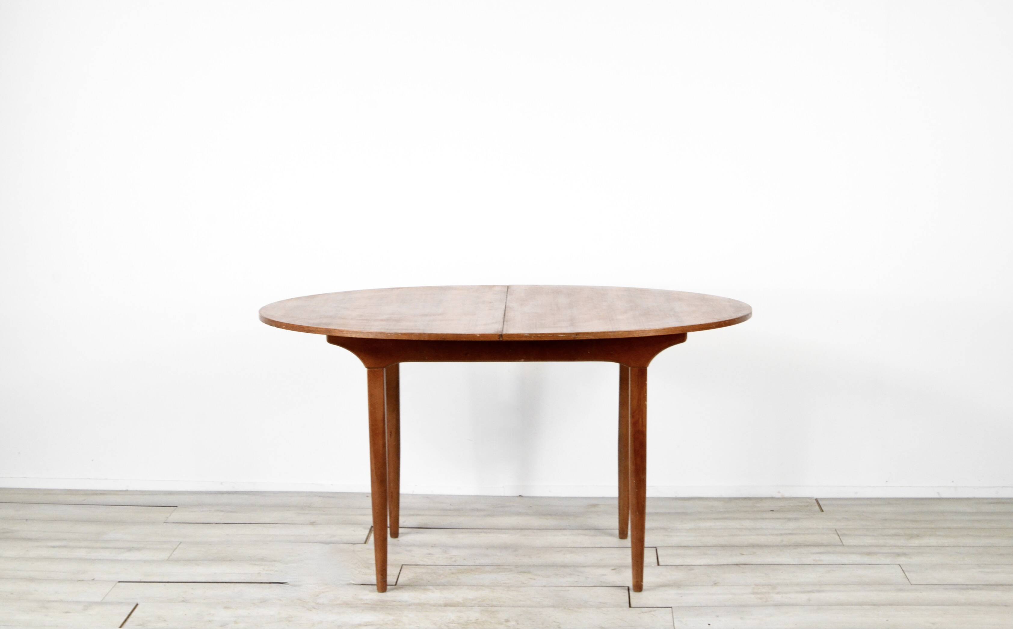 Midcentury oblong teak extending table