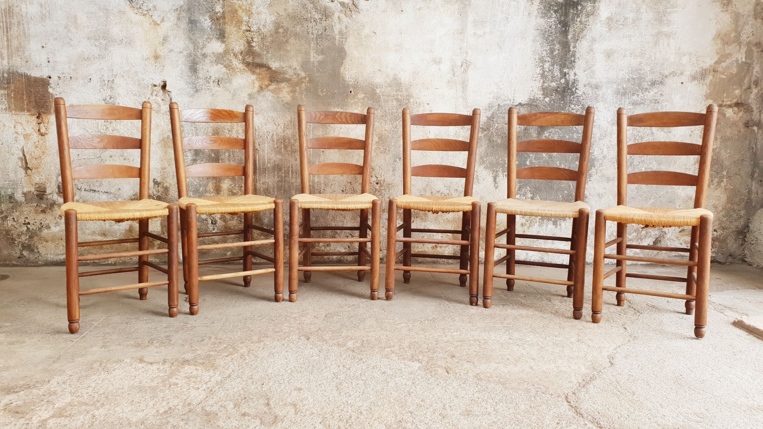 Antique chairs brutalist style