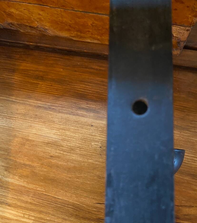 Wrought iron wall light, new fabric cabie, mirror lampshade