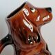Zoomorphic dachshund dog pitcher in majolica slip