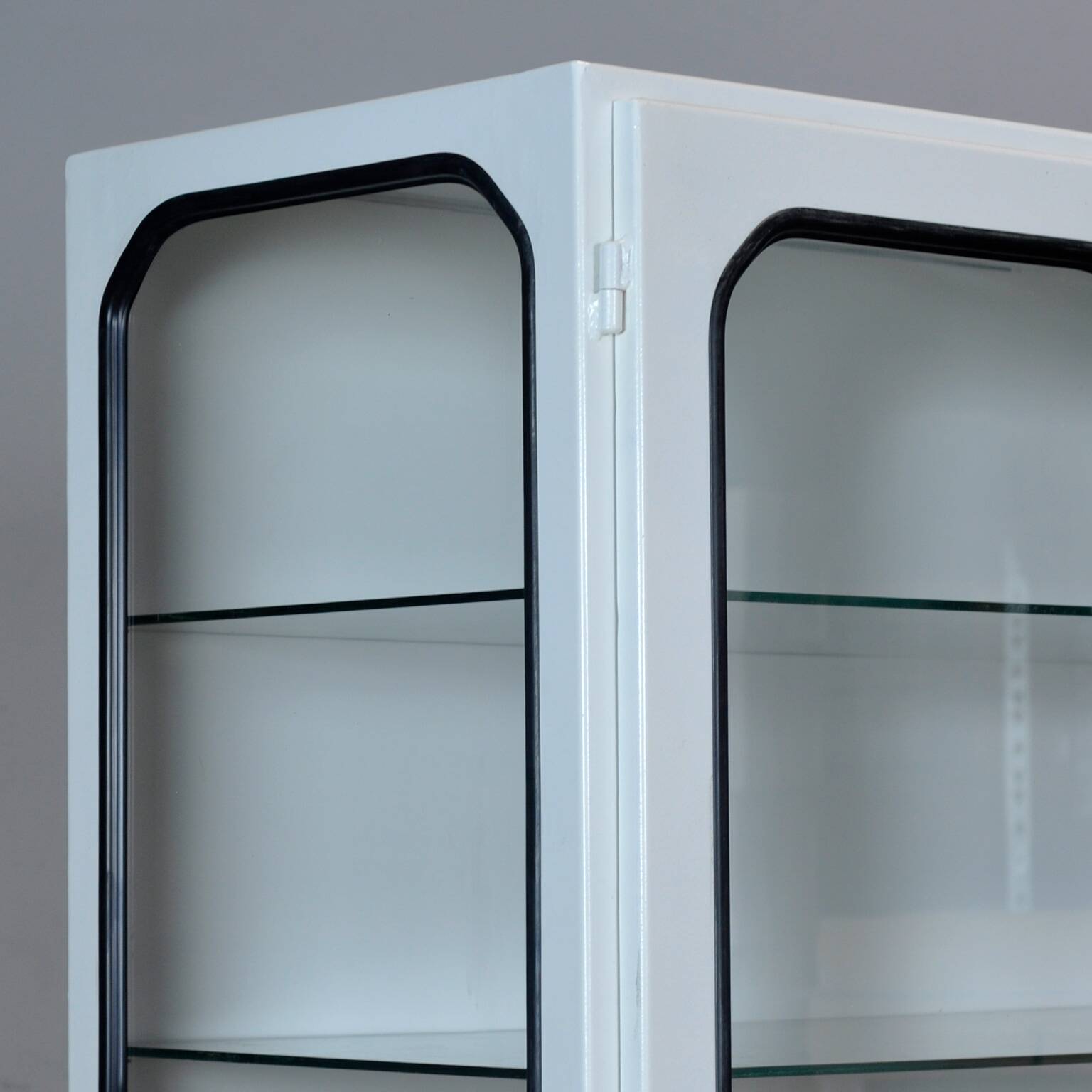 Vintage Iron And Glass Medical Cabinet, 1970’s