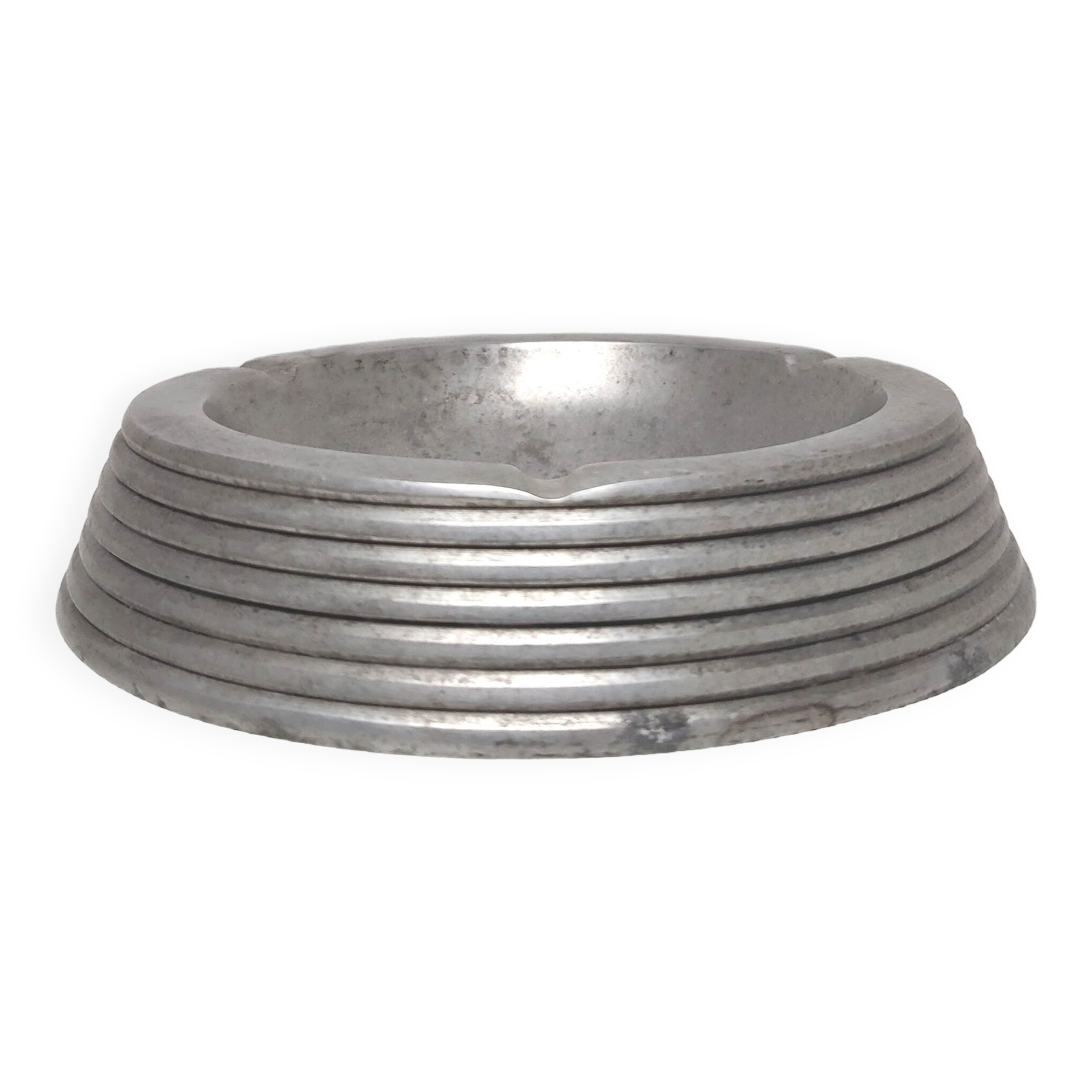 Cendrier rond vintage bistrot années 50 fonte aluminium