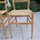 Pairs of chairs rope and wood 50s Italy
