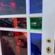 Colorful stained glass door
