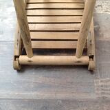 Folding wood stool