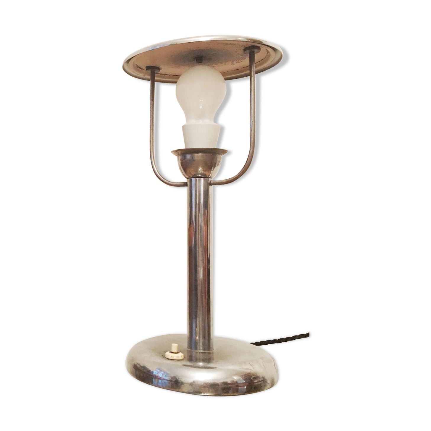 Lampe de table en acier art déco par Napako années 1930
