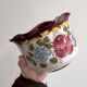 Vintage Italian ceramic planter with a floral decor