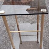 Gold metal and glass console
