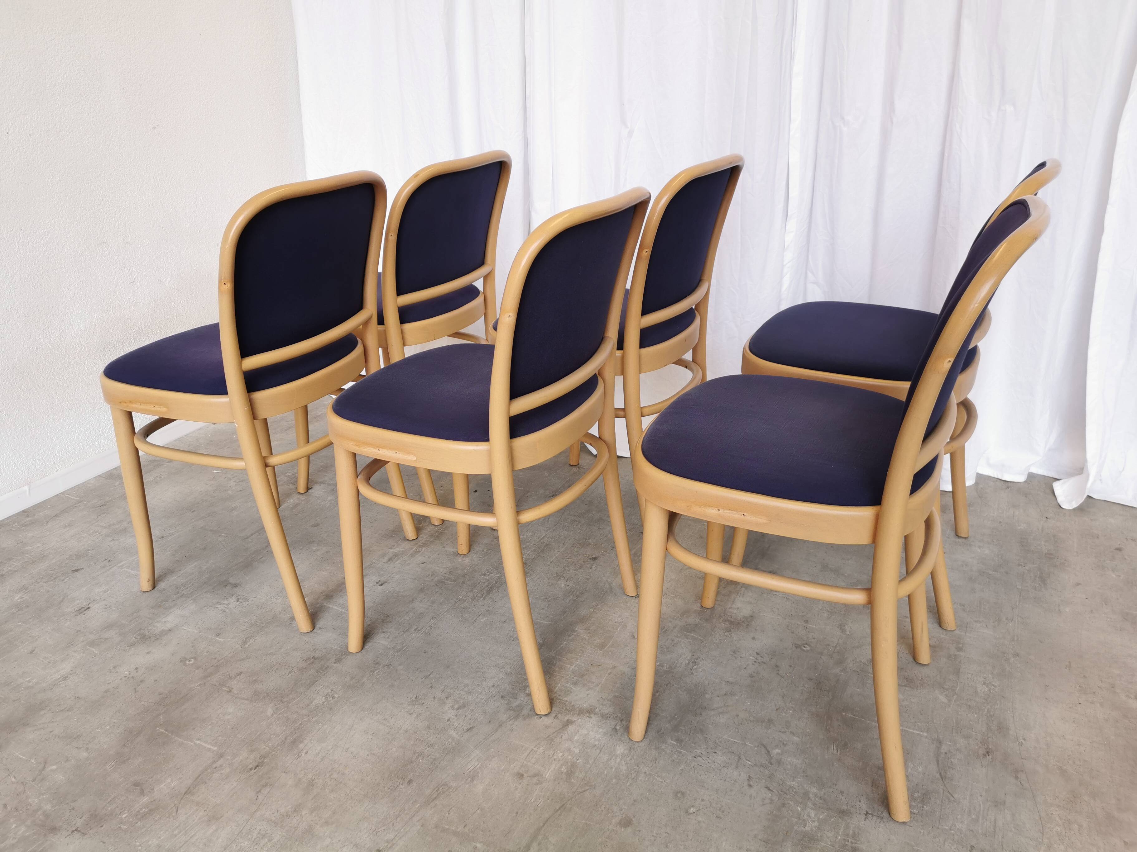 Vintage Bentwood Dining Chairs - Set of 6 - Joseph Hoffmann Thonet Design