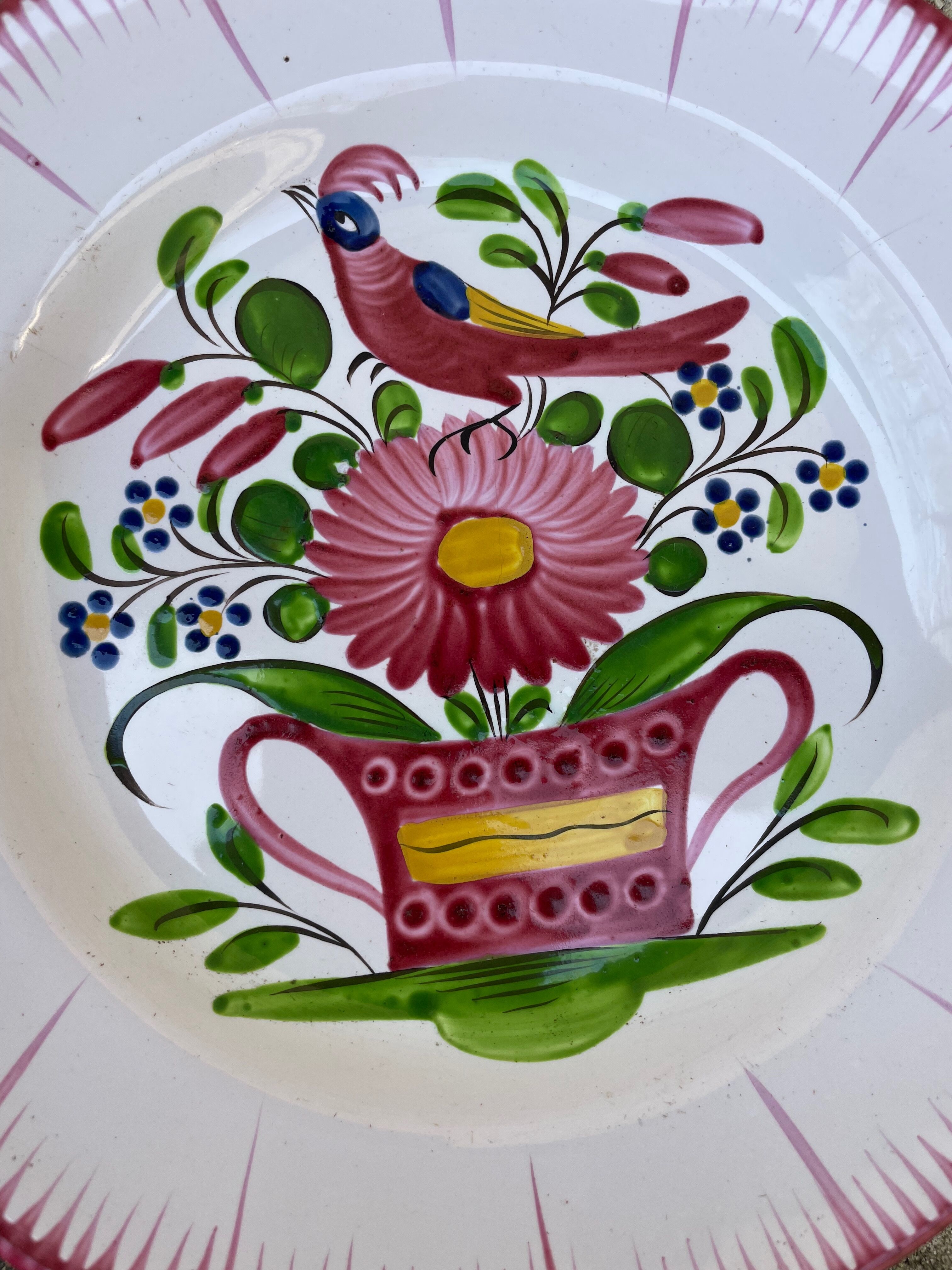 Lot de 6 assiettes anciennes à motif floral