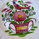 Set of 6 old plates with floral motif