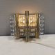Old Swedish wall lamp, made of hard pressed glass, brass and metal 1960s