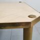 Important vintage italian coffee table 1960 in formica, brass & gold steel