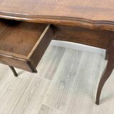 Ancienne table à écrire de style Louis XV en noyer massif