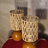 pair of Scandinavian style bedside lamps, vintage design, 30x12 balls