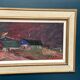 Original Swedish Oil on Panel – “Huts” – Vintage & Framed – 77 × 41 cm