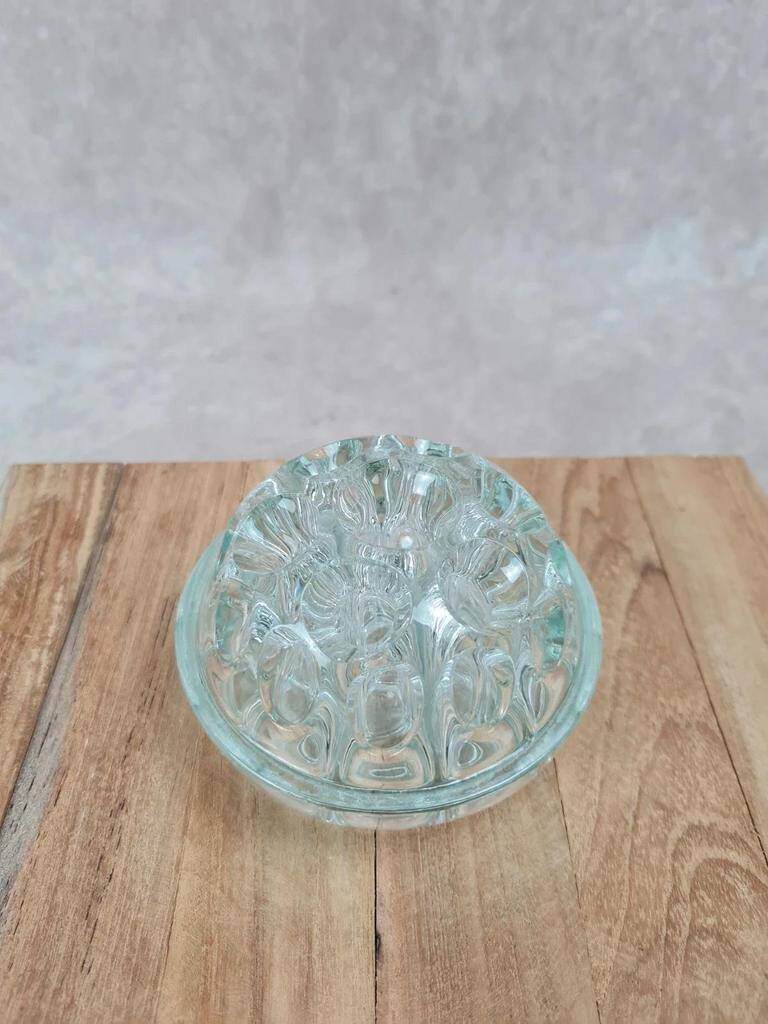 Vintage moulded glass flower holder – France Reims
