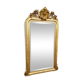 Miroir XIXème environ 1870 doré à la feuille d'or