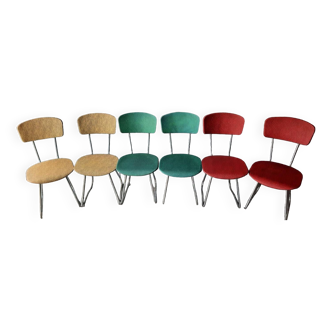 lot de 6 chaises années 60