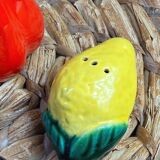 Salt and pepper shakers vegetable ceramic Vallauris