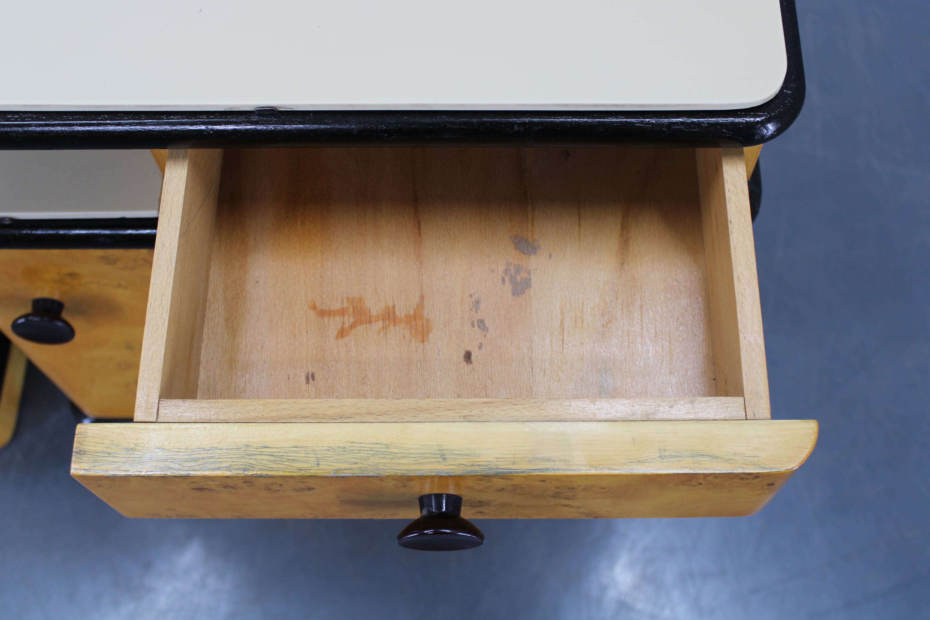 1950s Pair of  Bedside Tables /Night stands in Birch Finish, Czechoslovakia