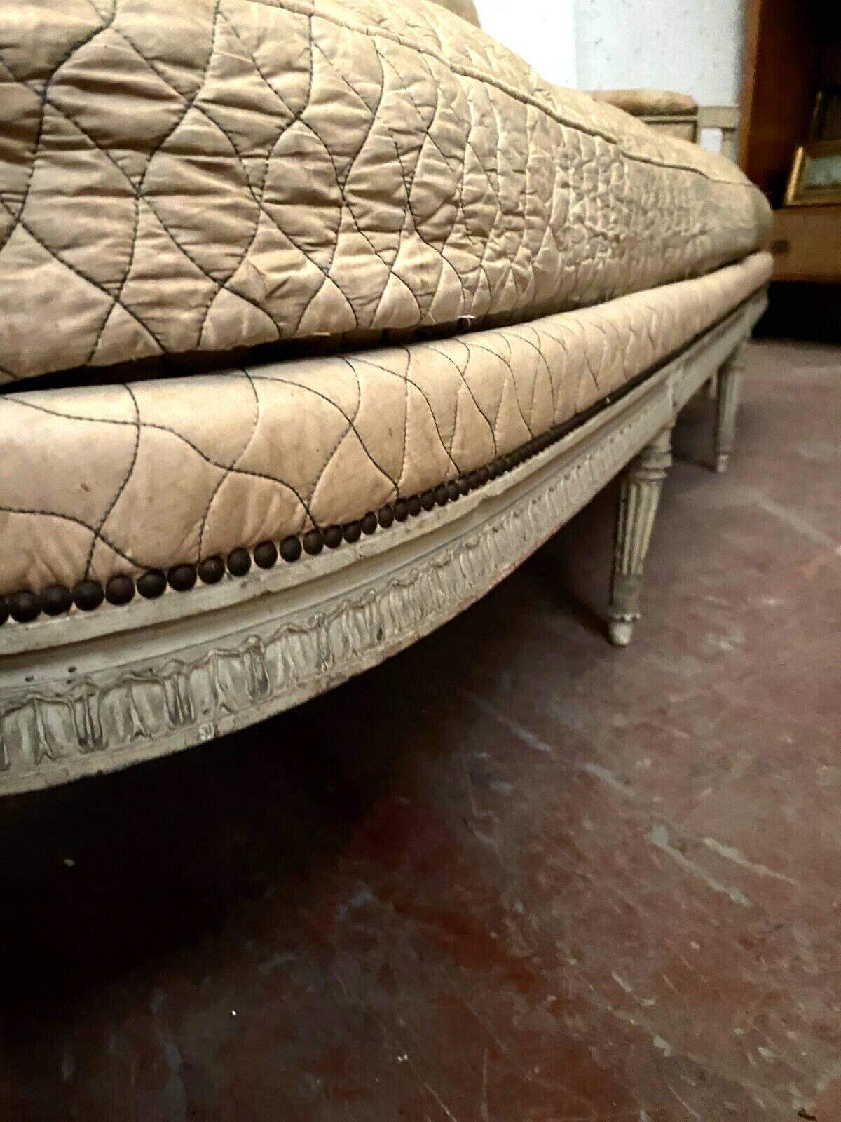 Louis XVI style bench in 20th century patinated beech
