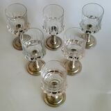 Series of six crystal wine glass with tin foot 9'° 160 ml