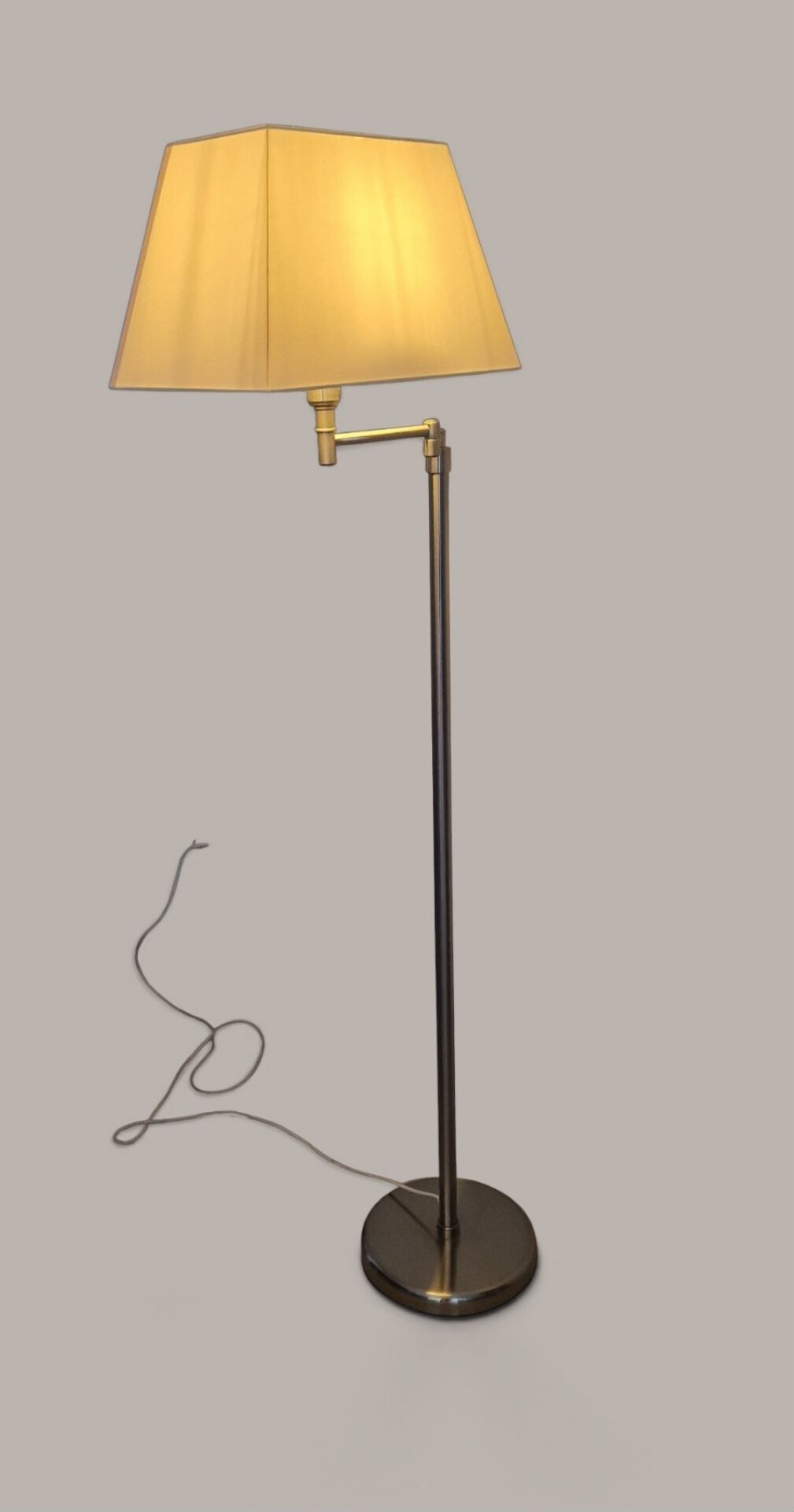 Brushed aluminium designer floor lamp - 90s modernist style
